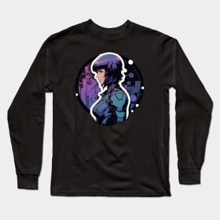 Cybernetic Journeys: Ghost in the Shell Aesthetics, Techno-Thriller Manga, and Mind-Bending Cyber Warfare Art Long Sleeve T-Shirt